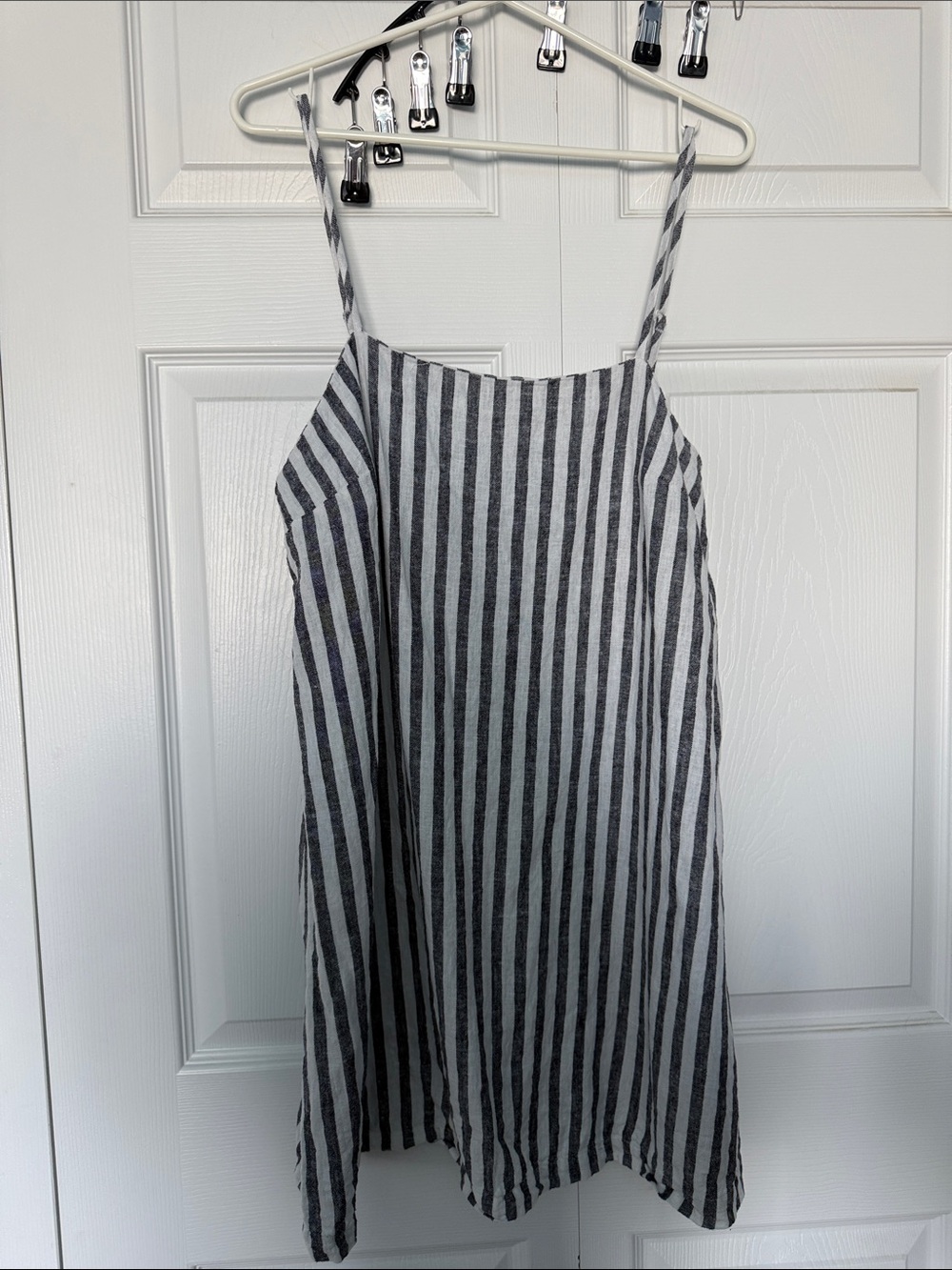 a new day Black & White Vertical-Stripe Spaghetti Strap Mini Dress